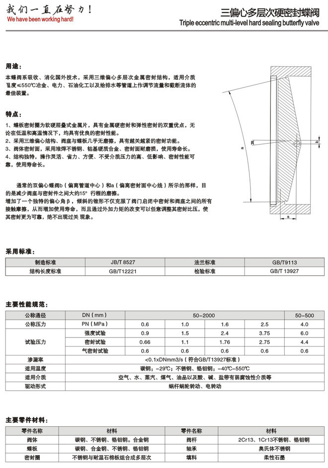 硬密封蝶閥 硬密封蝶閥